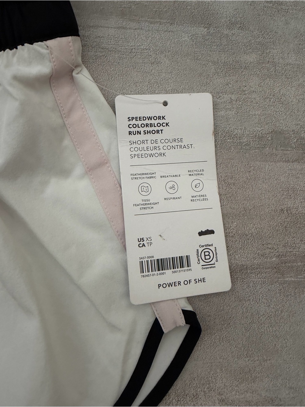 NWT | Athleta | Black White Pink Speedwork Colorblock Run Shorts - Size XS - Picture 3 of 6